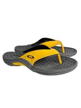 Men's Oakley Flip Flops Yellow Size 19 Sandals Sport Slides